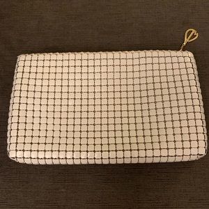 Whiting and Davis White Mesh Evening Clutch